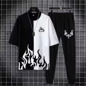 2 Pcs Men's Polyester Printed Track Suit